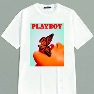 Tricou Playboy și fluture în gură
